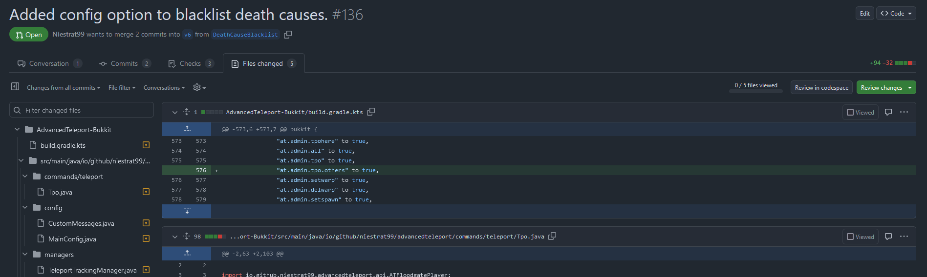 An overview of how code review in GitHub looks.
