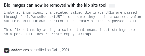 Bio images can now be removed with the bio site tool